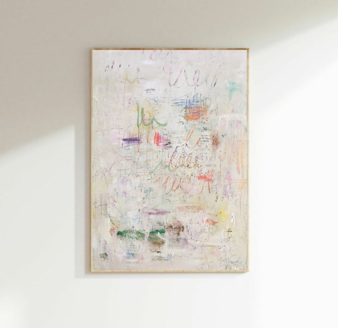 Vanilla Fairground Abstract Canvas Art Print
