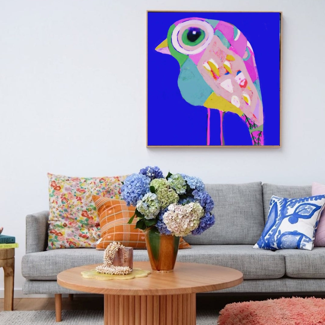 Abstract bird wall art