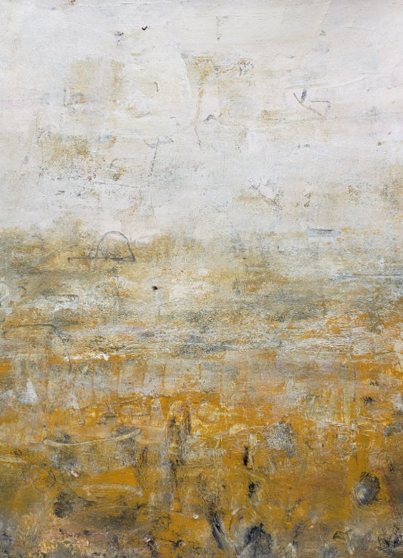 abstract mustard and grey wall art Australia