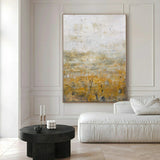 abstract mustard and grey wall art Australia