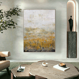abstract mustard and grey wall art Australia