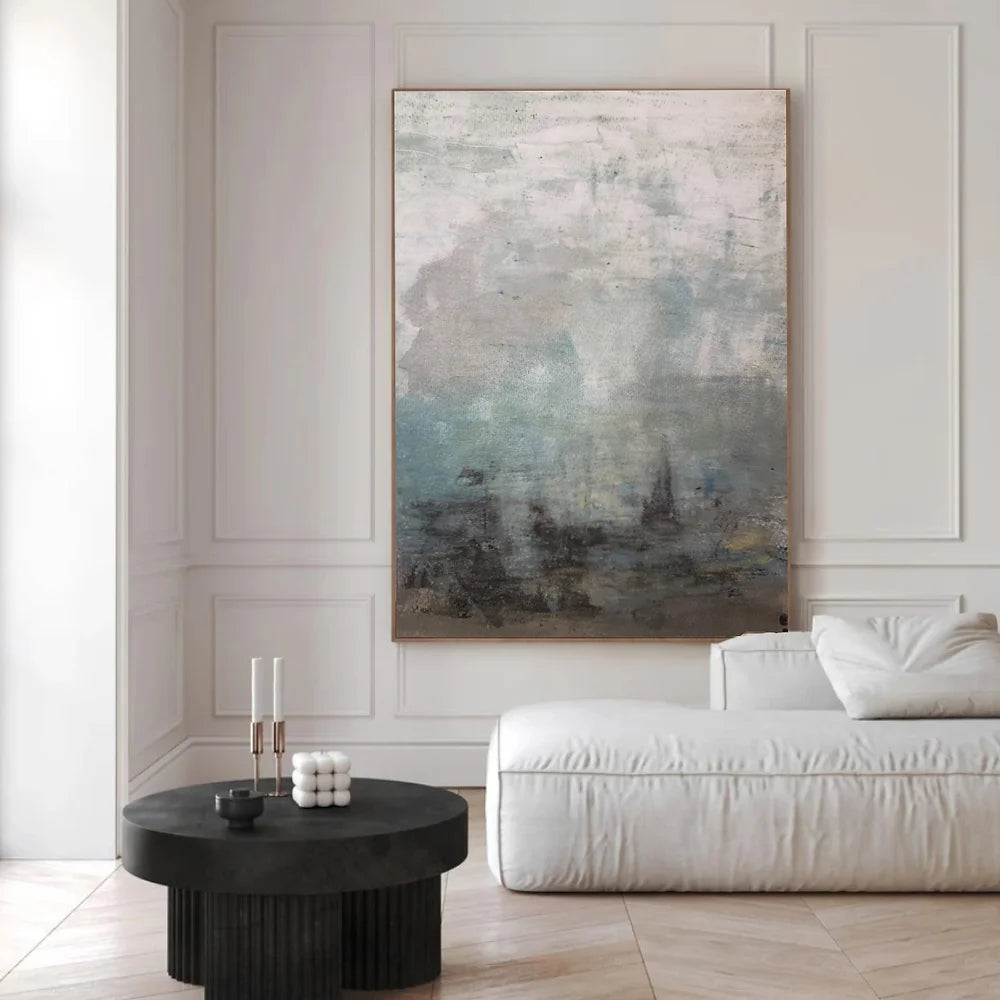 Japanese wabi-sabi inspired Abstract Wasen boat canvas art print