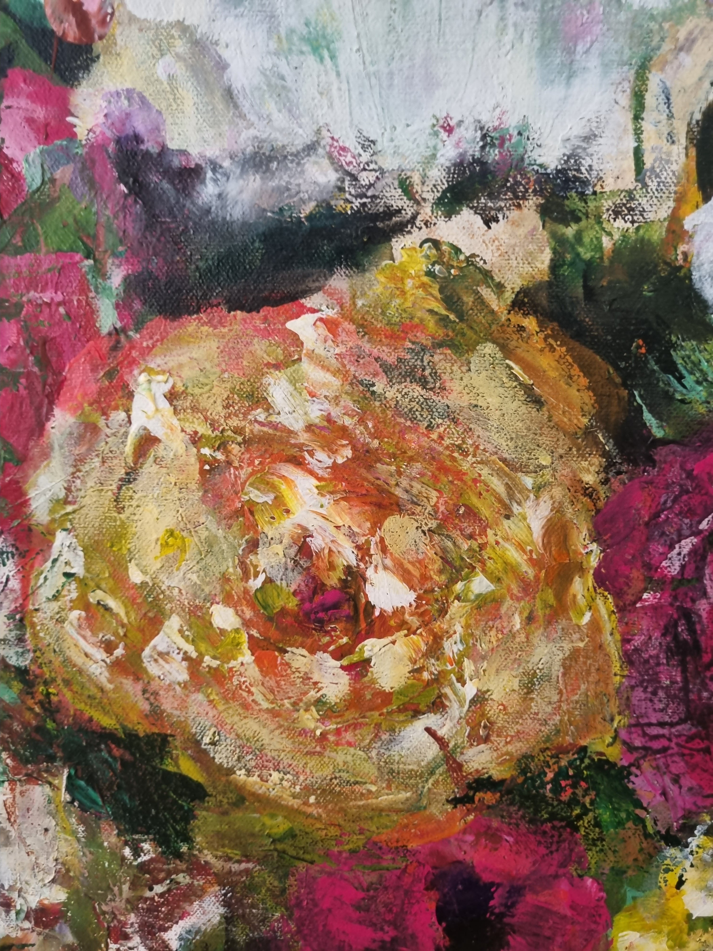 yellow rose abstract painting