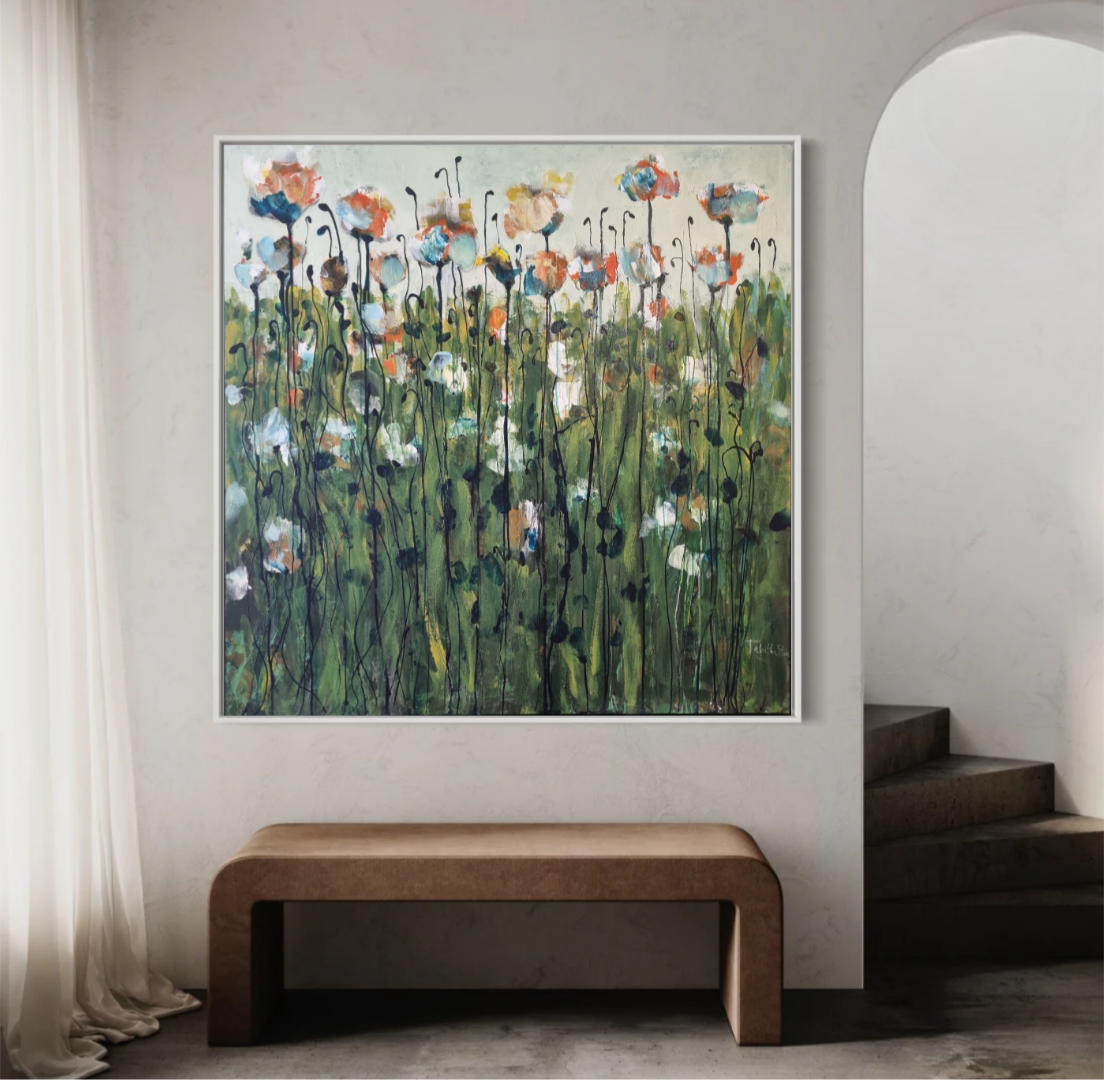 large abstract floral artwork