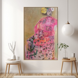 Pink Bohemian Goddess Portrait Canvas Art | Cleo May
