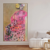 Pink Bohemian Goddess Portrait Canvas Art | Cleo May
