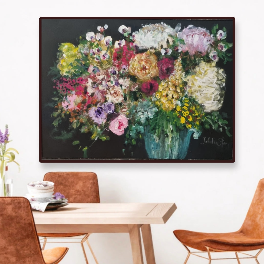 Modern Abstract rose artwork painting in room 