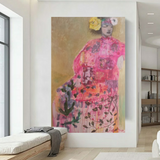Pink Bohemian Goddess Portrait Canvas Art | Cleo May