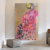Pink Bohemian Goddess Portrait Canvas Art | Cleo May