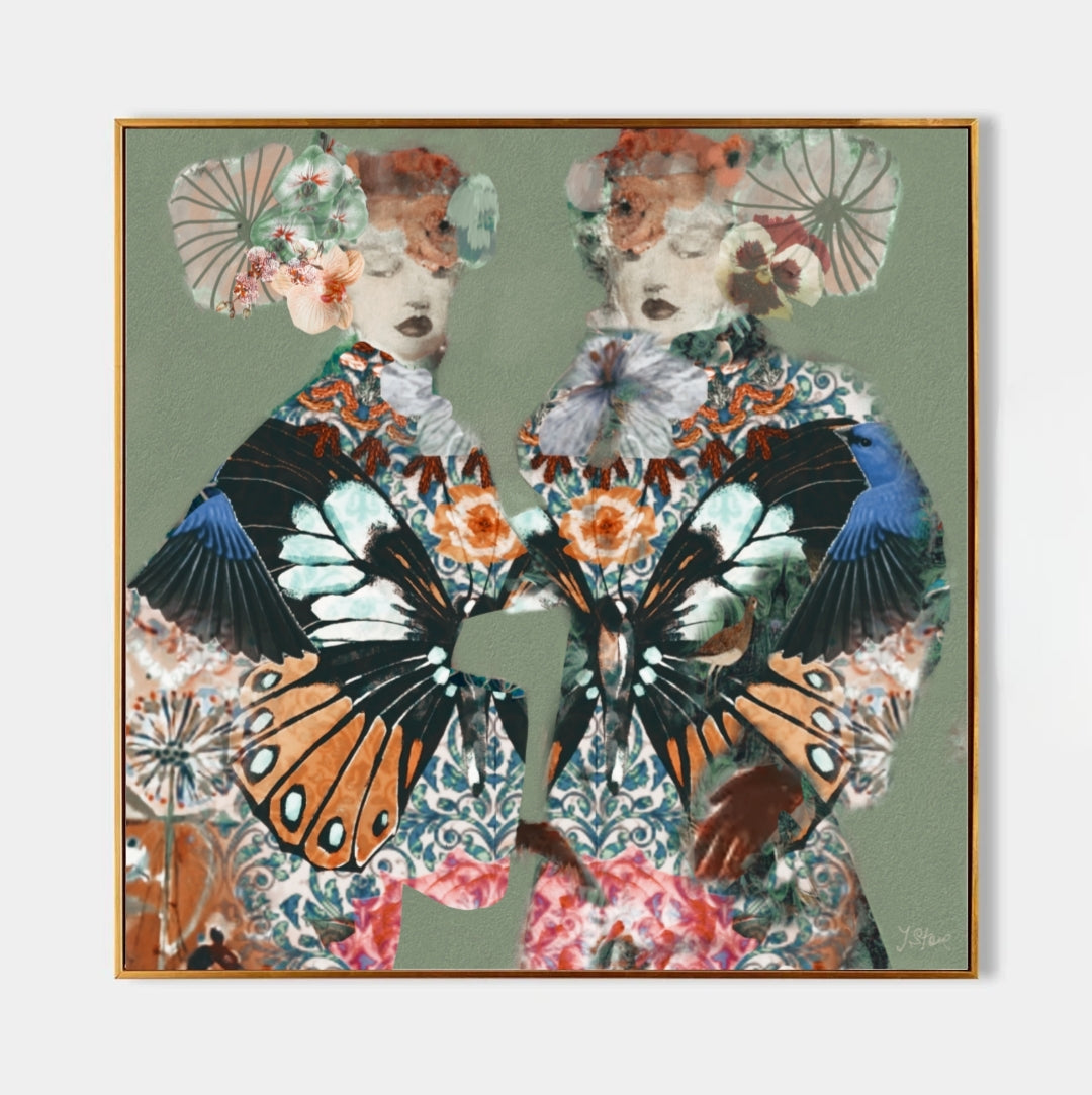 Butterfly Kimono | Japanese Vintage Botanical Statement Art
