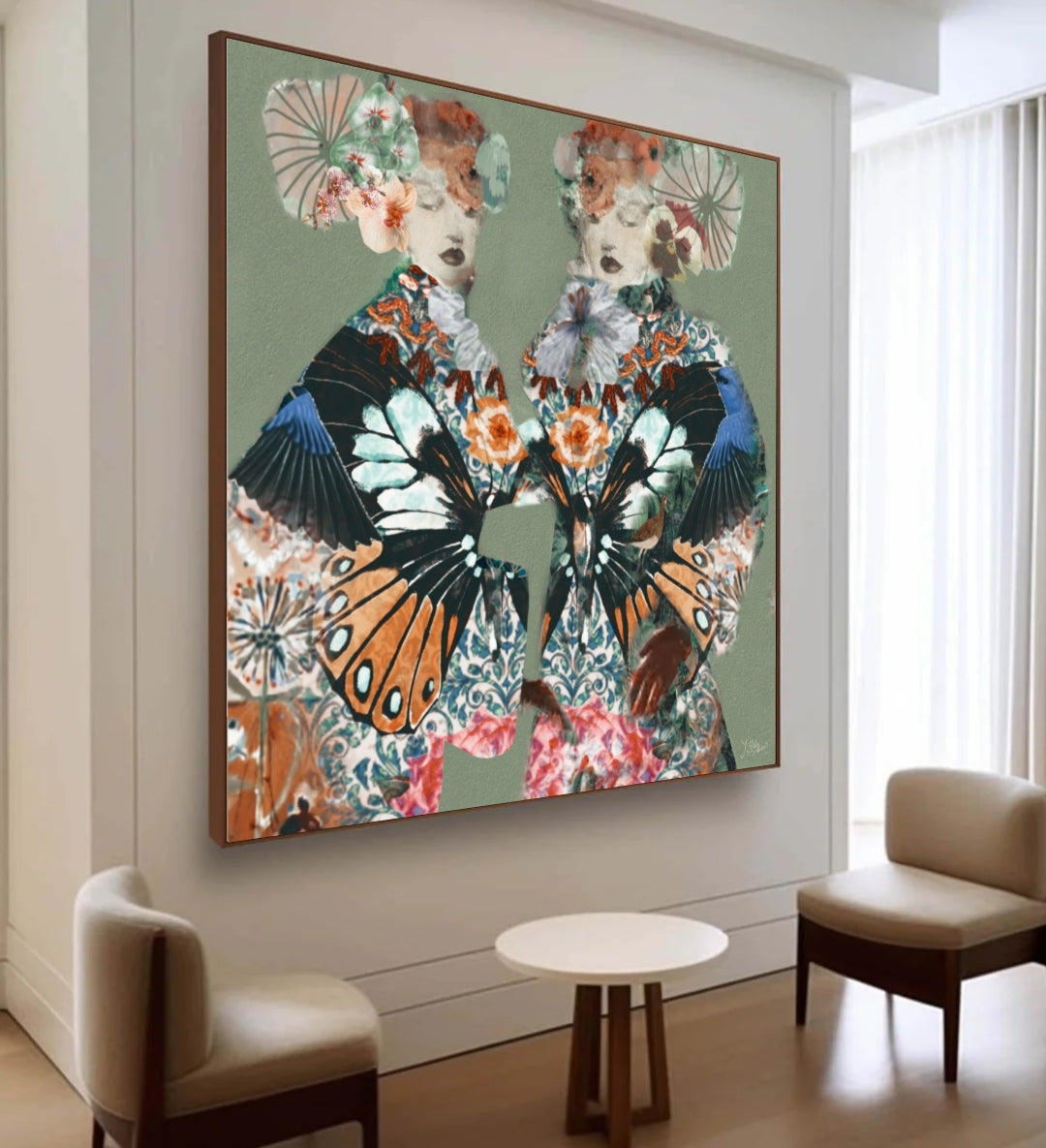 Butterfly Kimono | Japanese Vintage Botanical Statement Art