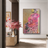 Pink Bohemian Goddess Portrait Canvas Art | Cleo May