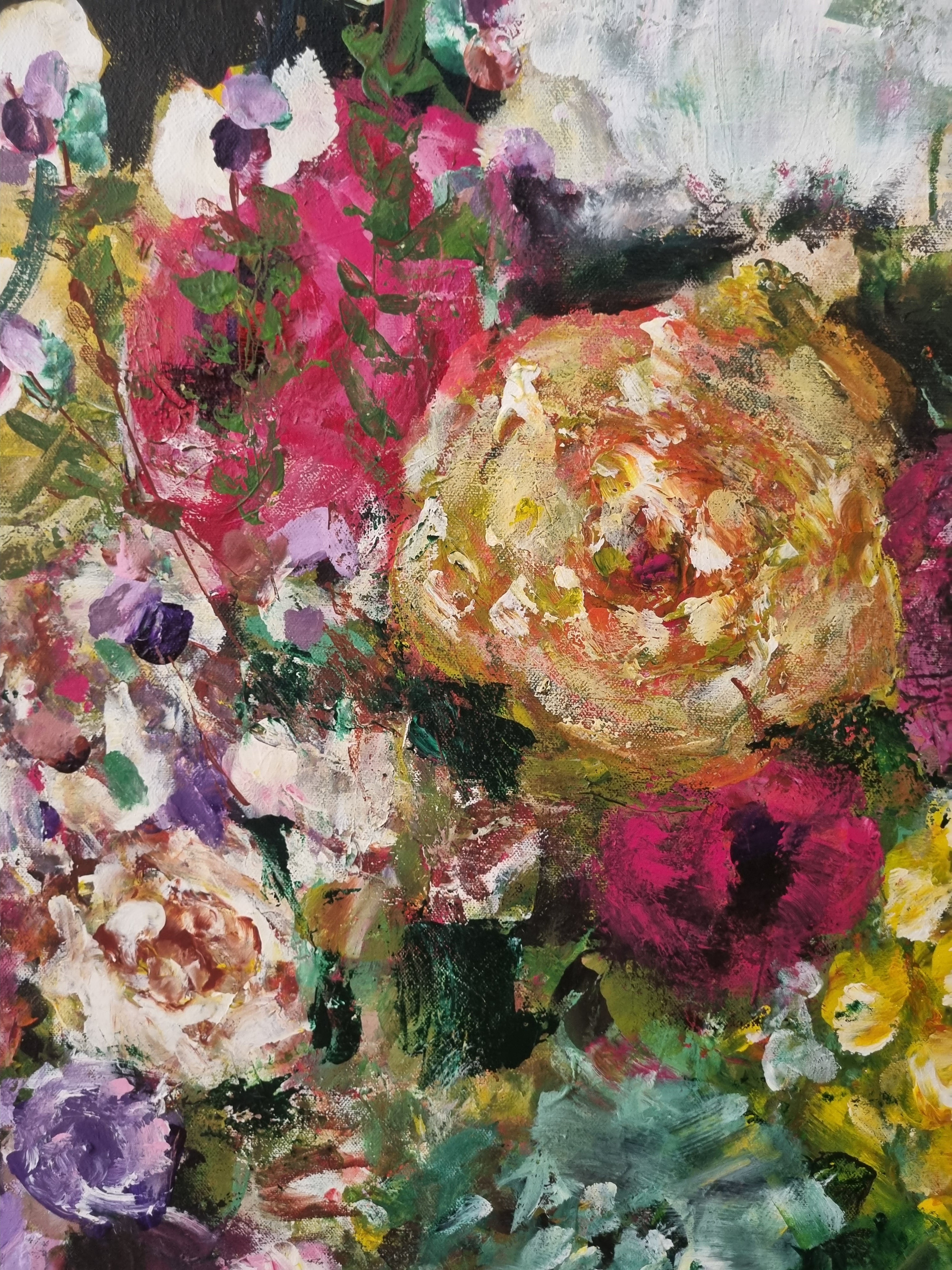 textured floral bloom paintings in Australia