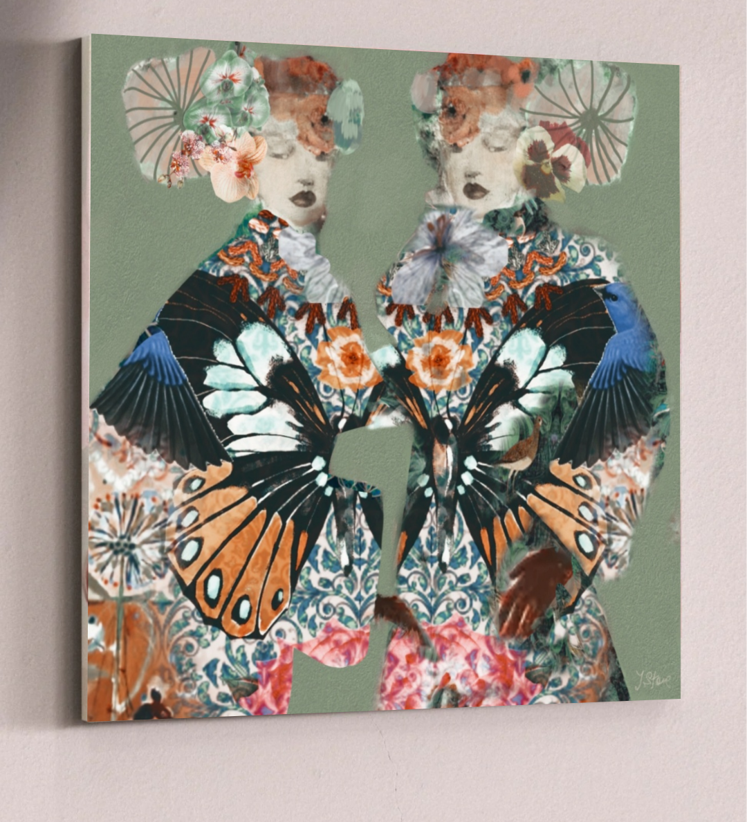 Butterfly Kimono | Japanese Vintage Botanical Statement Art